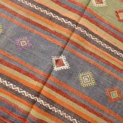 5x7 Tile Red & Grey Kilim Rug, Handwoven Vintage Kilim Rug, 140x221Cm