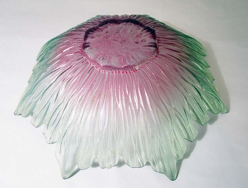 Large coloured glass fruit cup