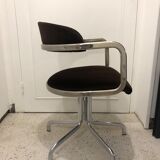 Fauteuil velours année 70 pivotant