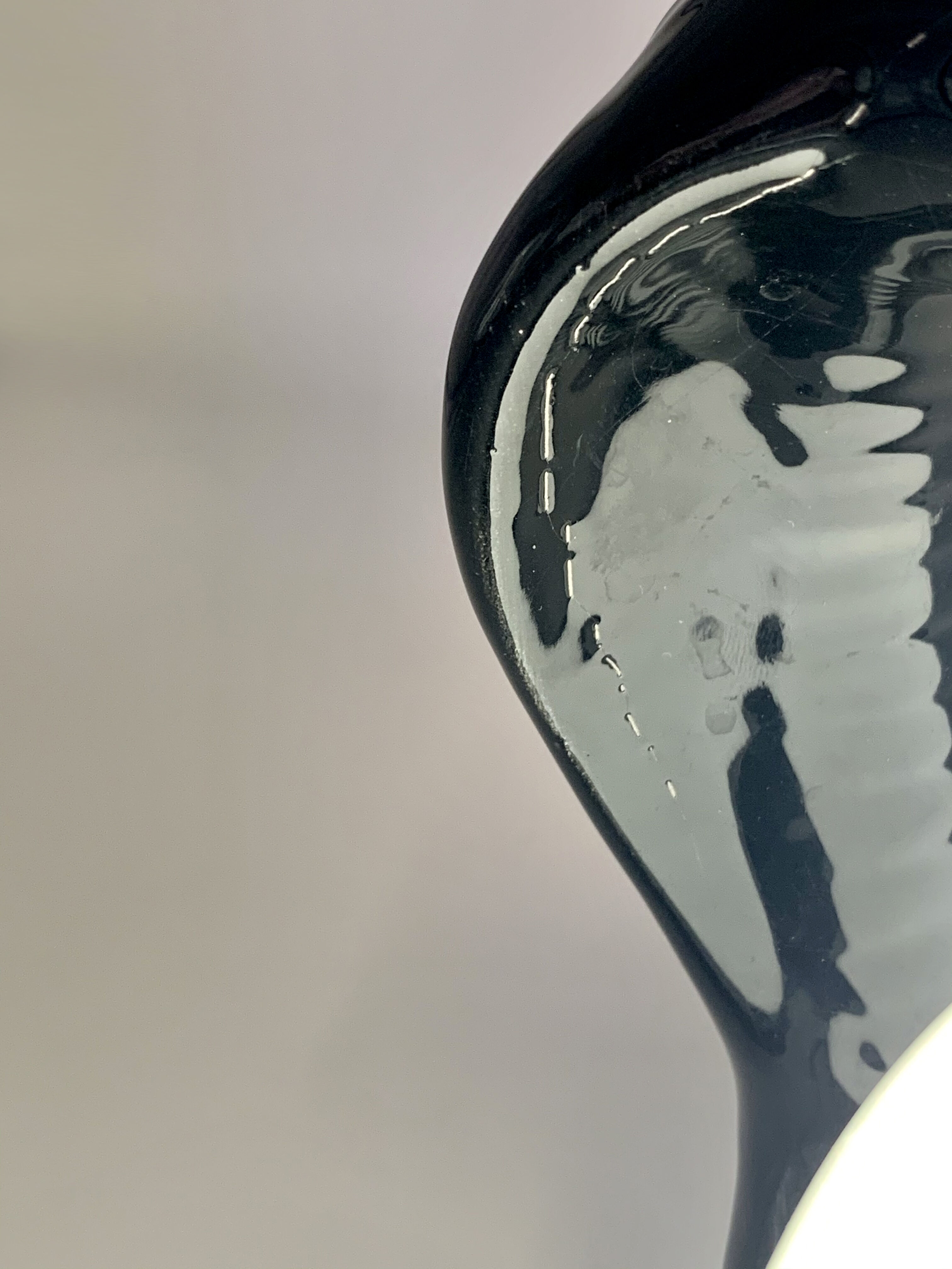 Black ceramic cobra lamp