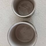 2 stoneware spice jars