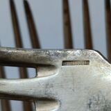 7 forks silver plated baguette christofle monogram J C before 1930