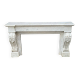 Charles x style fireplace in carrara marble, circa 1880