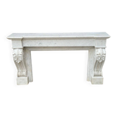 Charles x style fireplace in carrara marble, circa 1880