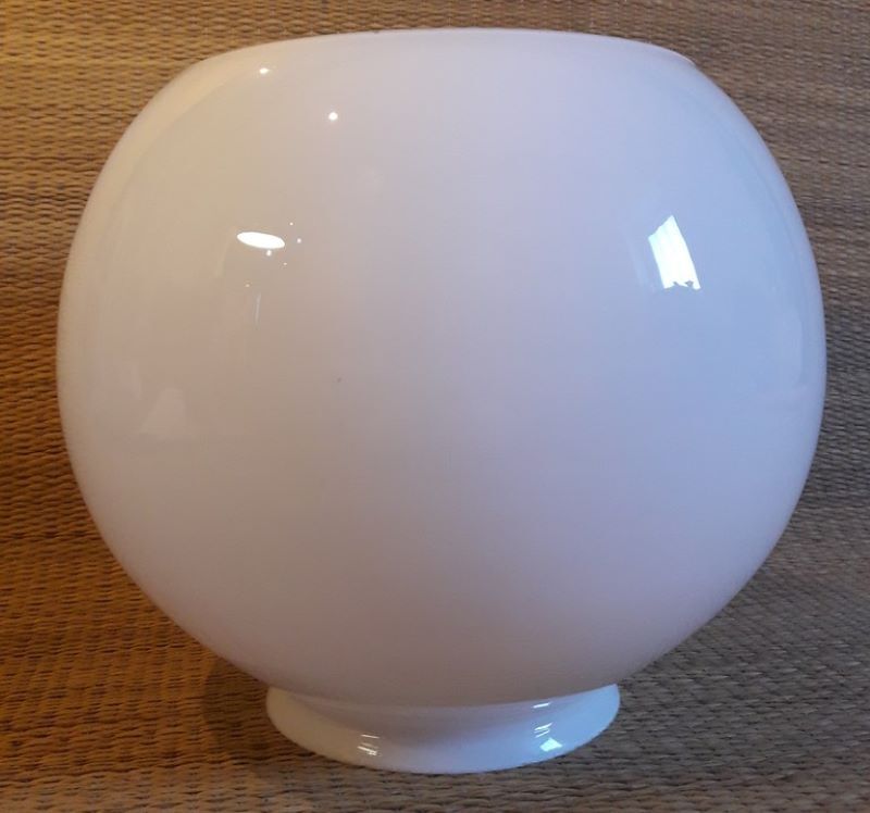Open globe 20cm in old white glass for suspension lamp