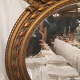 Louis XVI style oval beveled mirror