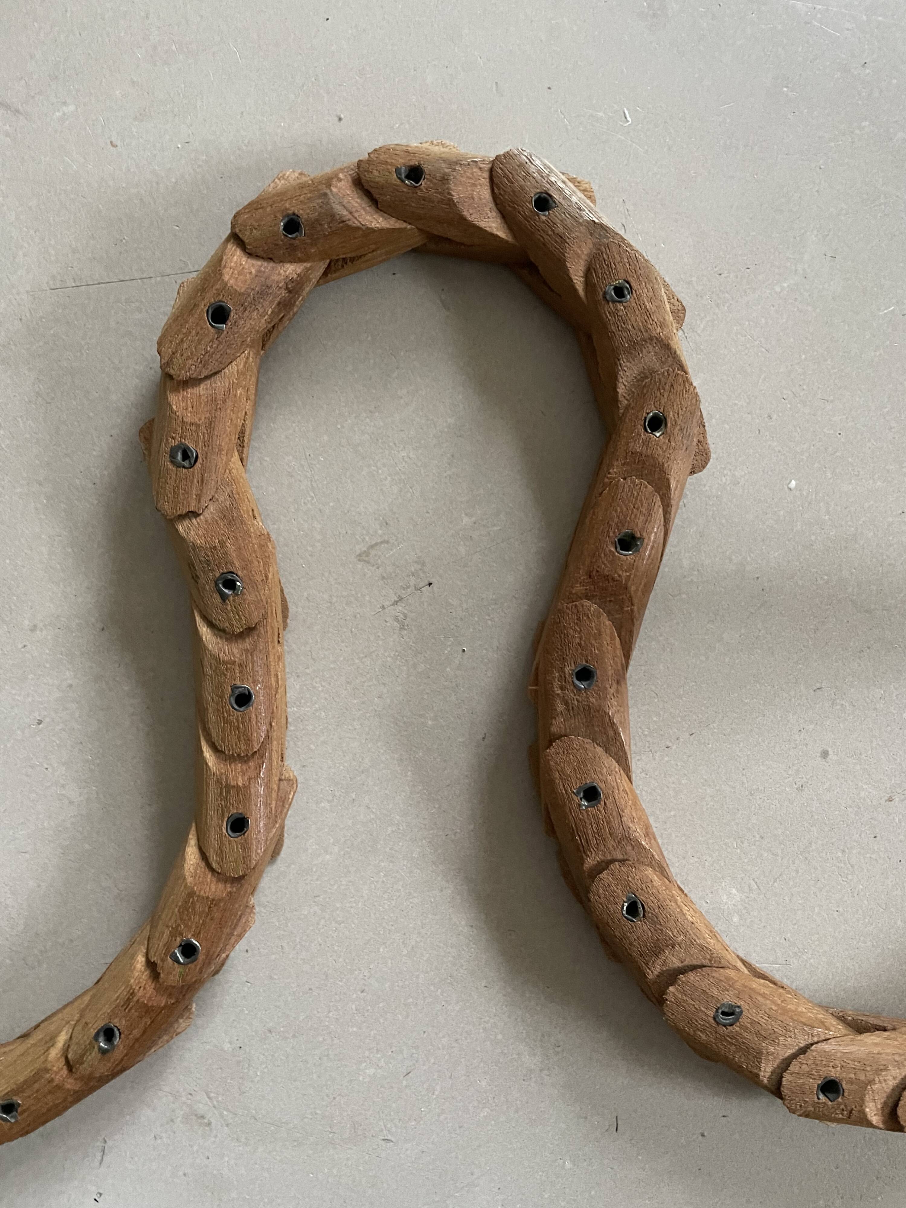 Articulated wooden snake