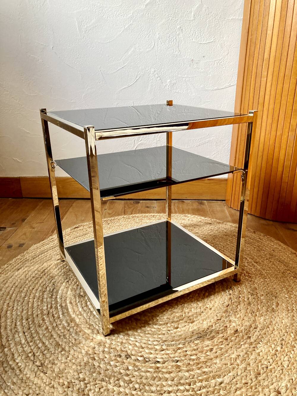 Gold metal side table, in the style of Maison Jansen, 1970s.