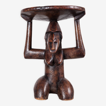 Ancient African caryatid seat of Congo