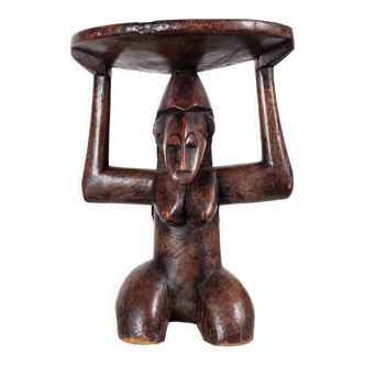 Ancient African caryatid seat of Congo