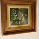 Painting of a character on his way to the mountains accompanied by exotic animals