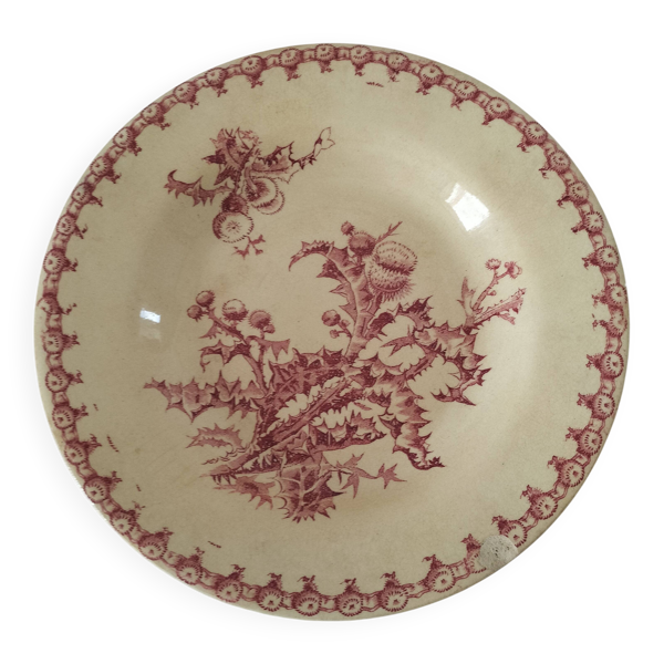 Assiette Gien rose modèle Chardon