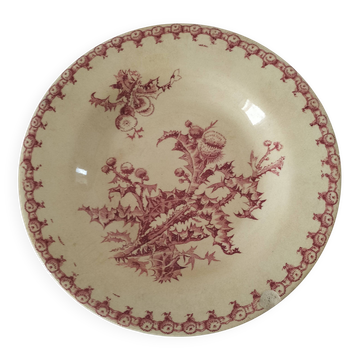 Assiette Gien rose modèle Chardon