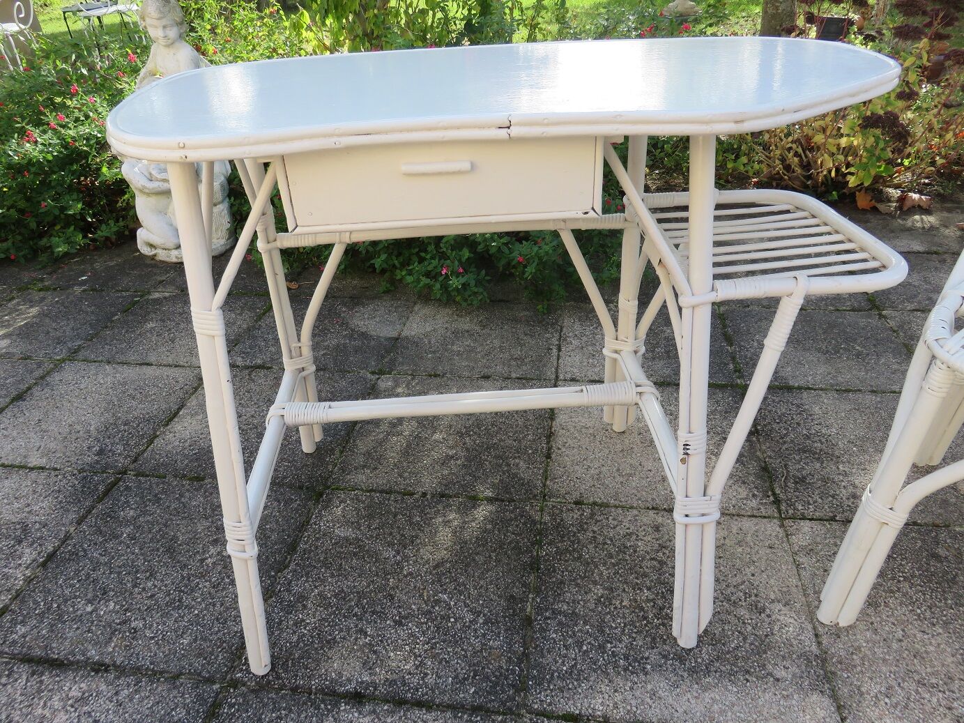 Bureau rotin et sa chaise