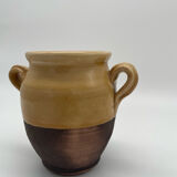 Varnished yellow terracotta confit pot