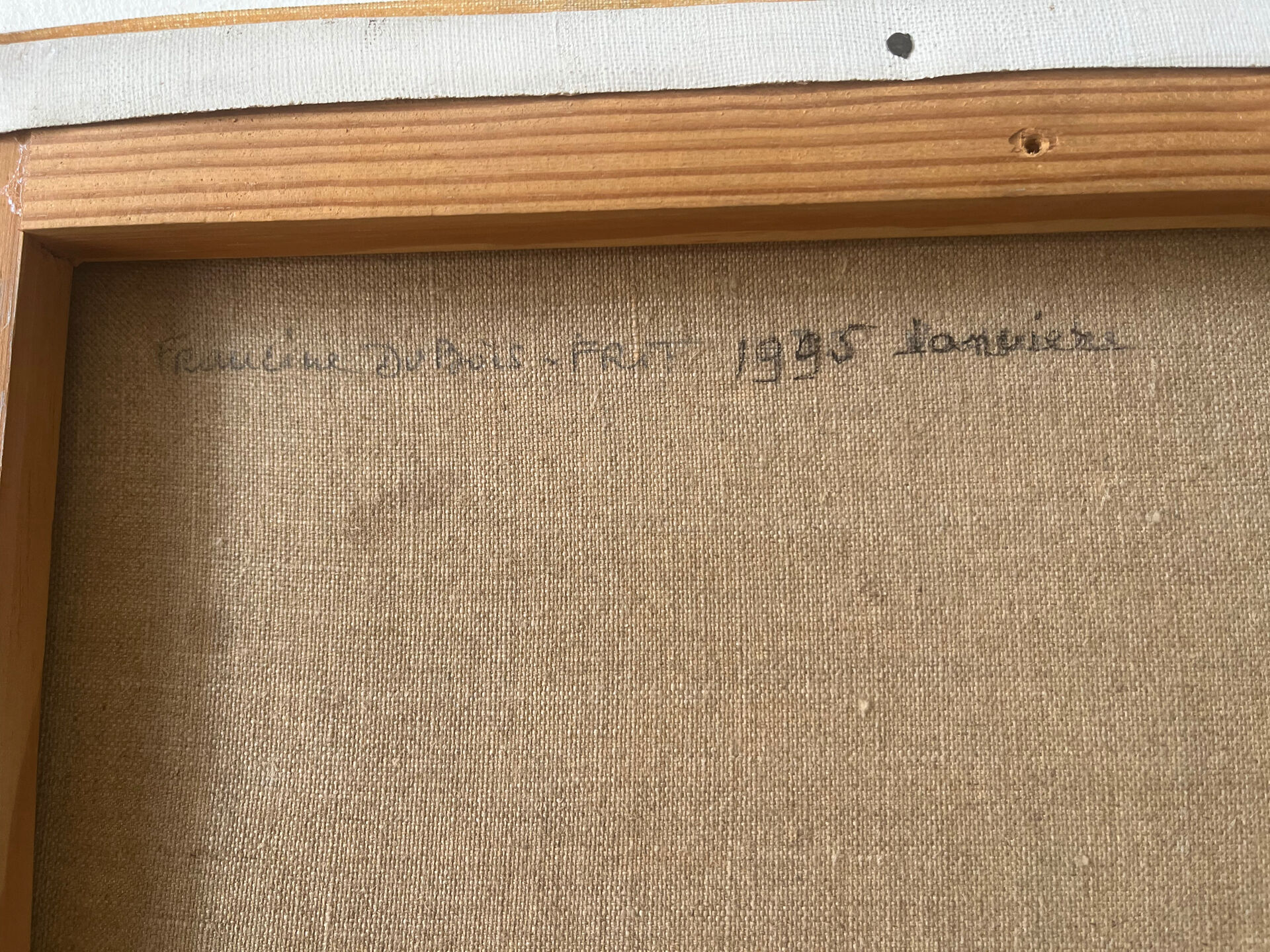 Géométrie du jardin intérieur, huile sur toile signé