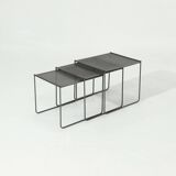 Post Modern Perforated Steel Nesting Tables 1980s