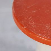 White and dark orange Tam Tam stool by Henry Massonnet for Stamp, 1970.