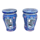 Pair of Asian Chinese porcelain stools