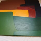Soothing abstract canvas "Green Palette" 80x80cm