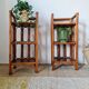 Pair of rattan shelves - antique bedside tables