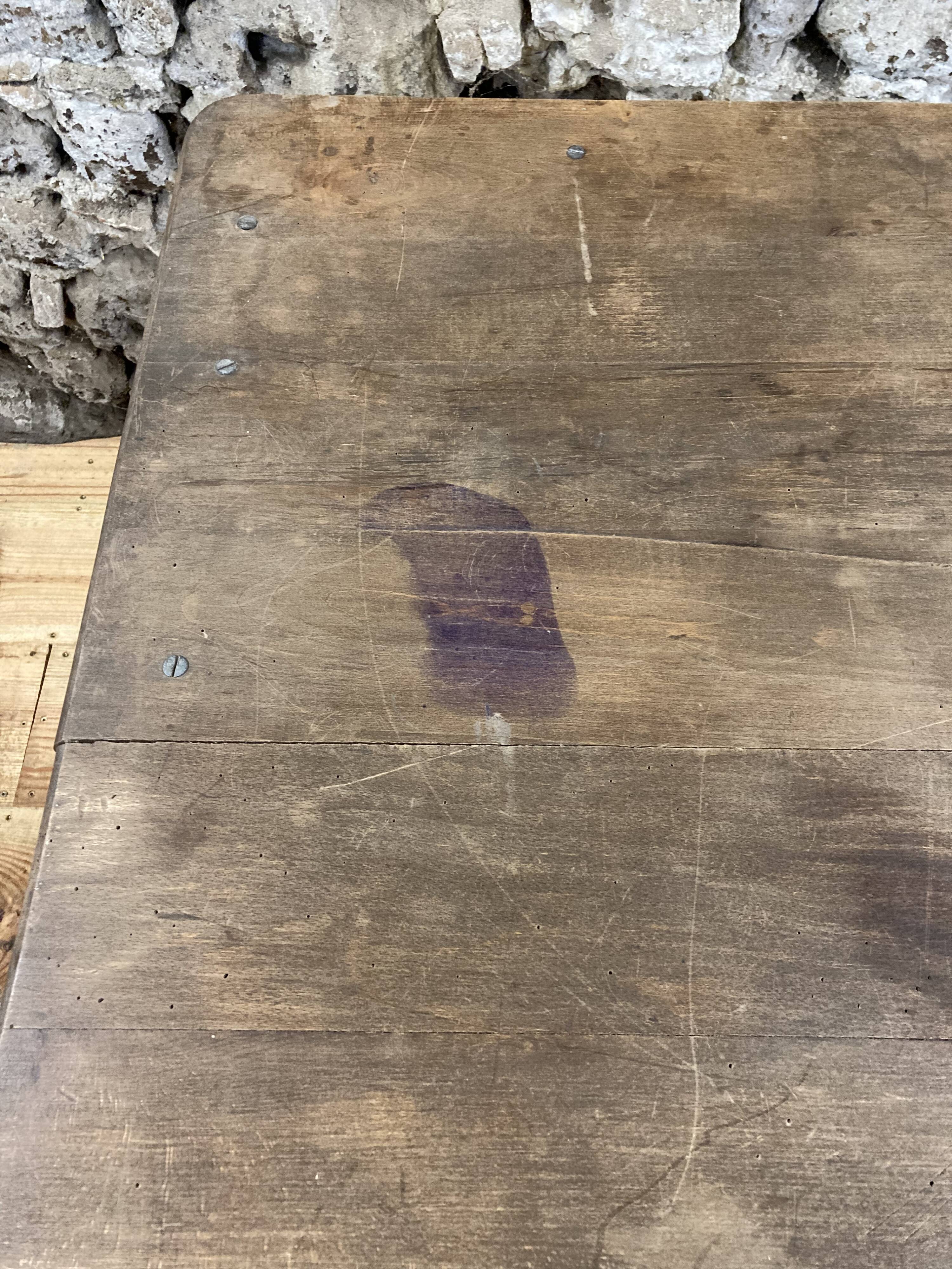 Rectangular wooden farmhouse table turned 90cm or old desk