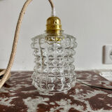 Glass lamp with diamond pattern
