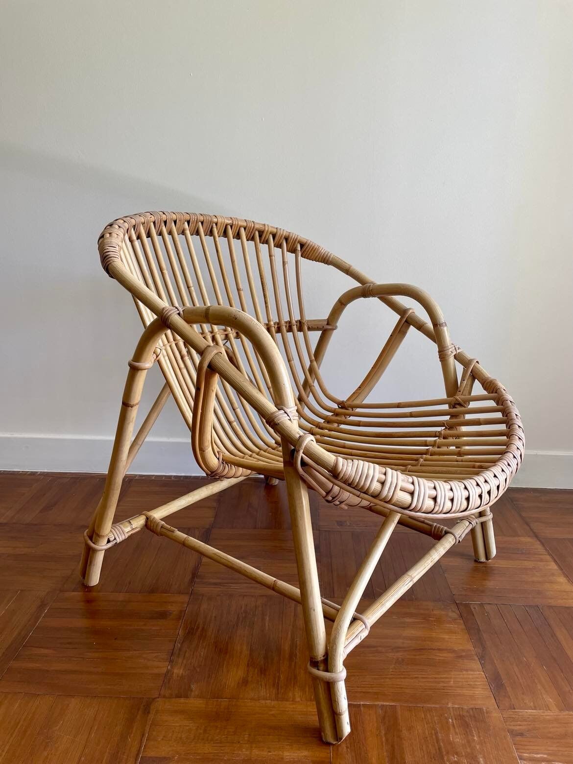 Rattan armchair shell 60s
