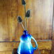 Conical jug with blue glaze and elaborate handle - folk art - early twentieth century
