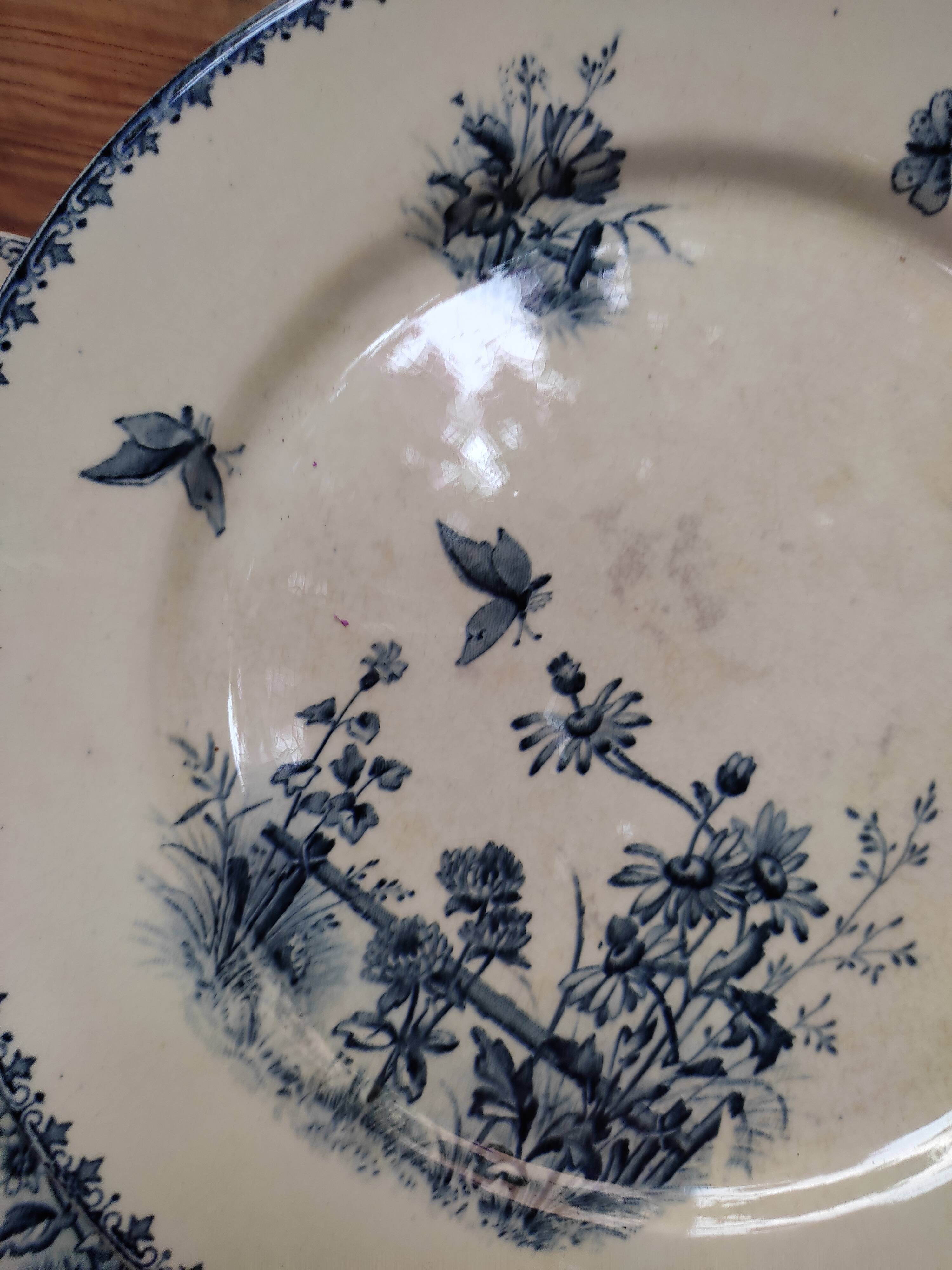 6 assiettes terre de fer Sarreguemines