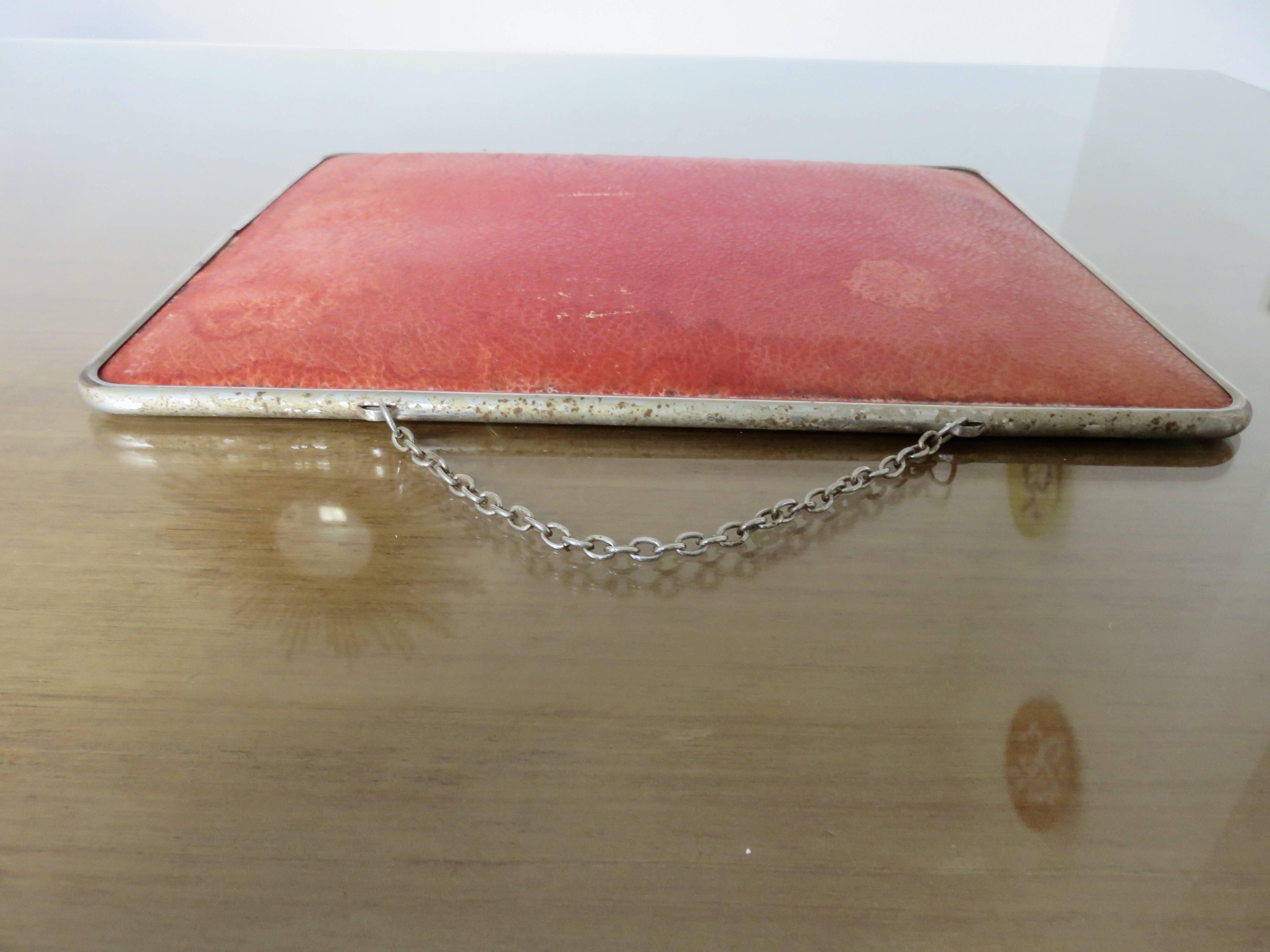 Antique barber's mirror with chain, art deco, 1940s-1950s