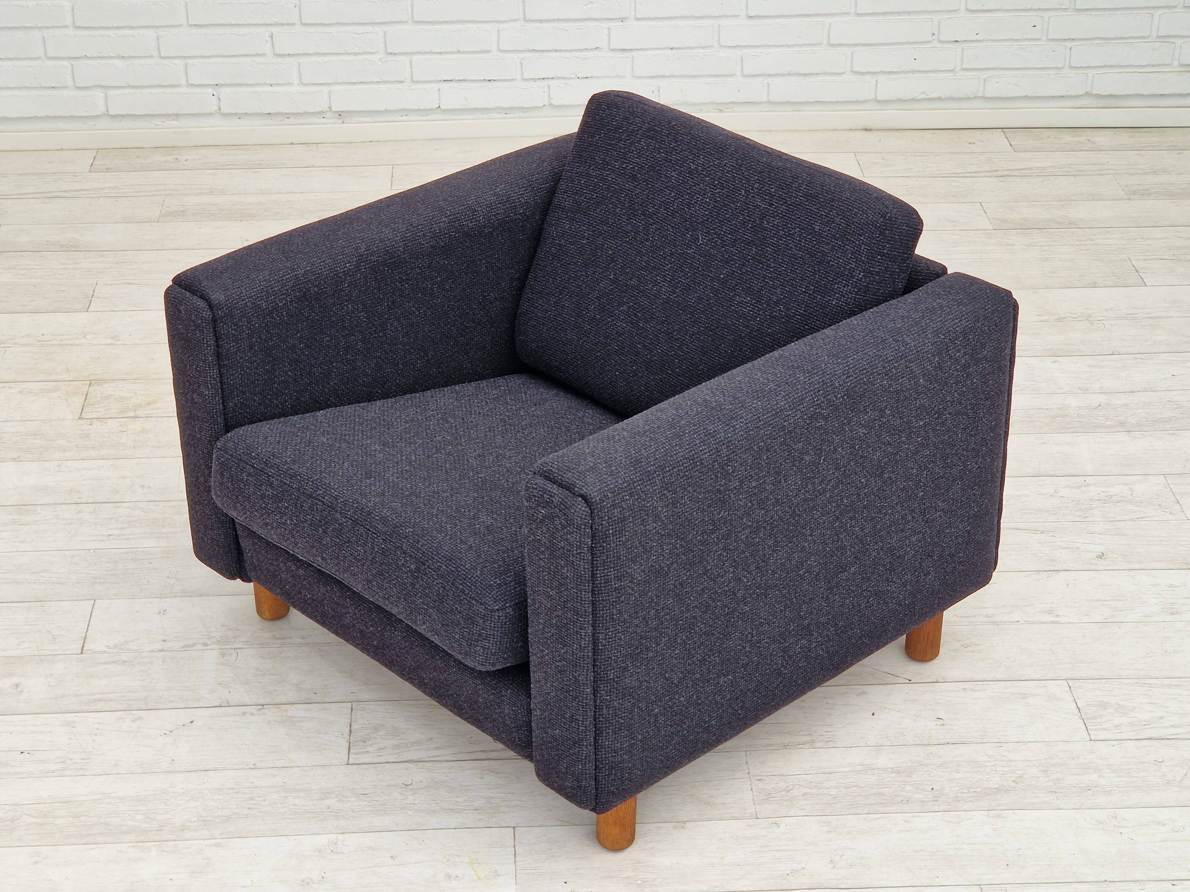 1970s, Danish design by H.J. Wegner, reupholstered armchair, model GE300.