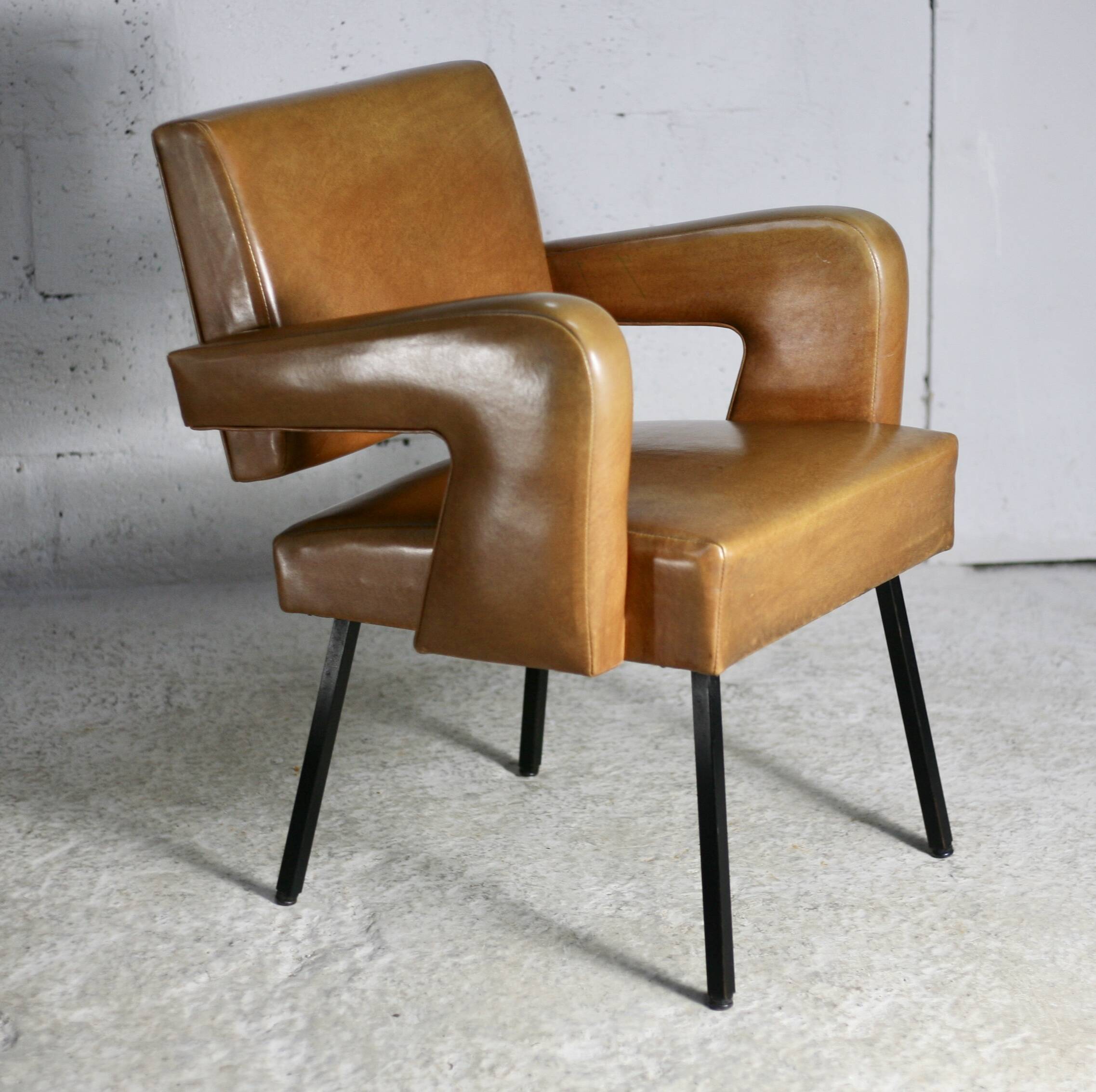 Armchair Jacques Adnet, style circa 1955