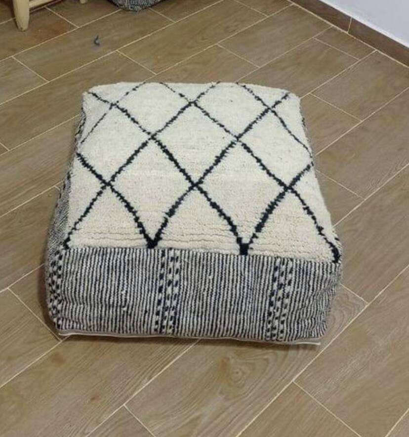 100% handmade artisanal Berber pouf
