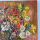 oil on canvas "Bouquet on orange background", signed