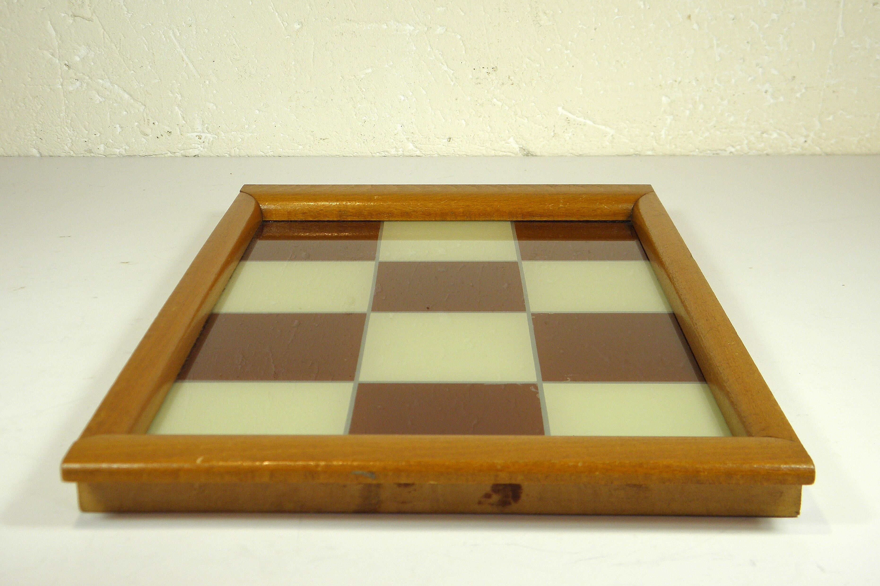 Art Deco checkered tray 35 x 22