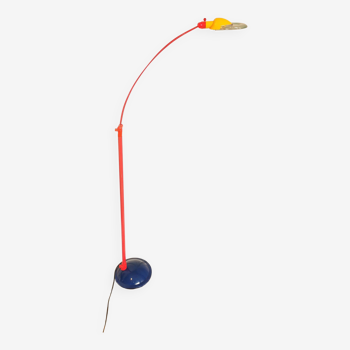 Multicolored articulated floor lamp, postmodern, 1980