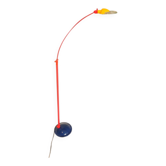 Multicolored articulated floor lamp, postmodern, 1980