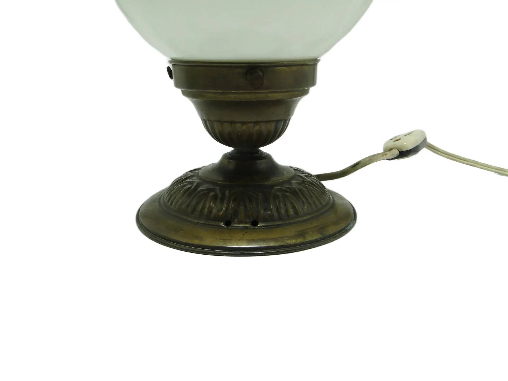 Art Deco table lamp, white glass, Poland, 1930s.