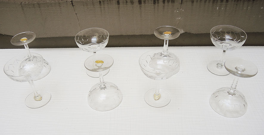 8 old champagne cup cristallerie lemberg lorraine