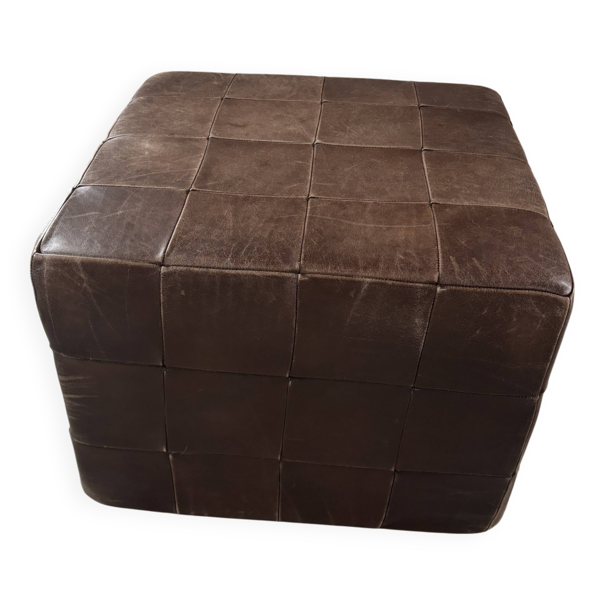 De Sede Vintage Leather Patchwork Pouf