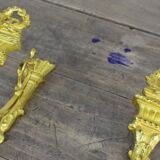 Pair of gilded bronze blaze
