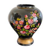 Napoleon lll style ball vase  décor hand painted flowers