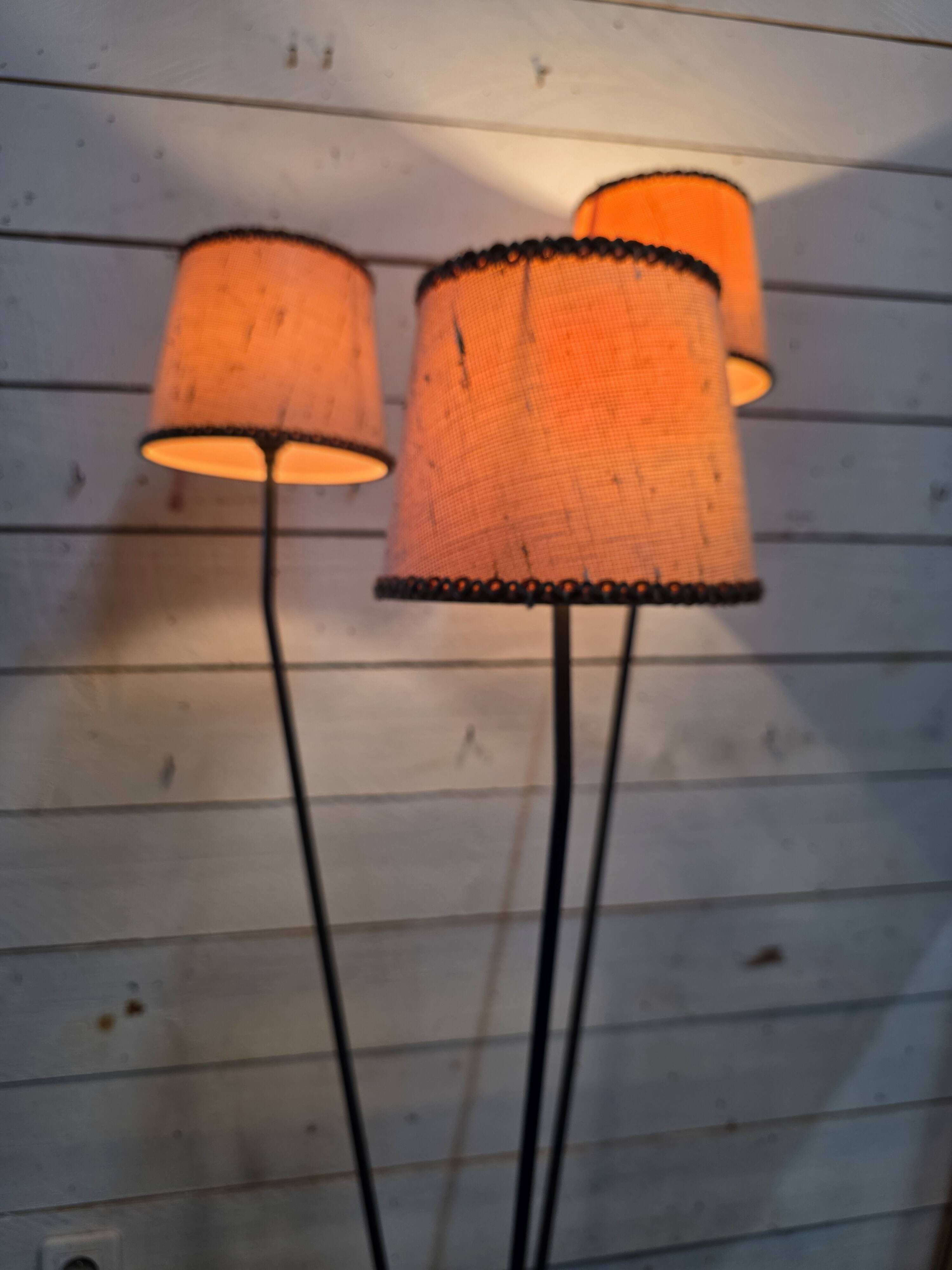 1950s/60s tripod floor lamp with 3 lights.