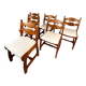Set of 6 Belgian brutalist oak dining chairs, 1970s.