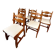 Set of 6 Belgian brutalist oak dining chairs, 1970s.