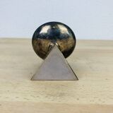 Triangle silver metal candle holder