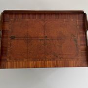 Table basse en bois avec joli motif carré  Plateau de service, années 1960, Allemagne