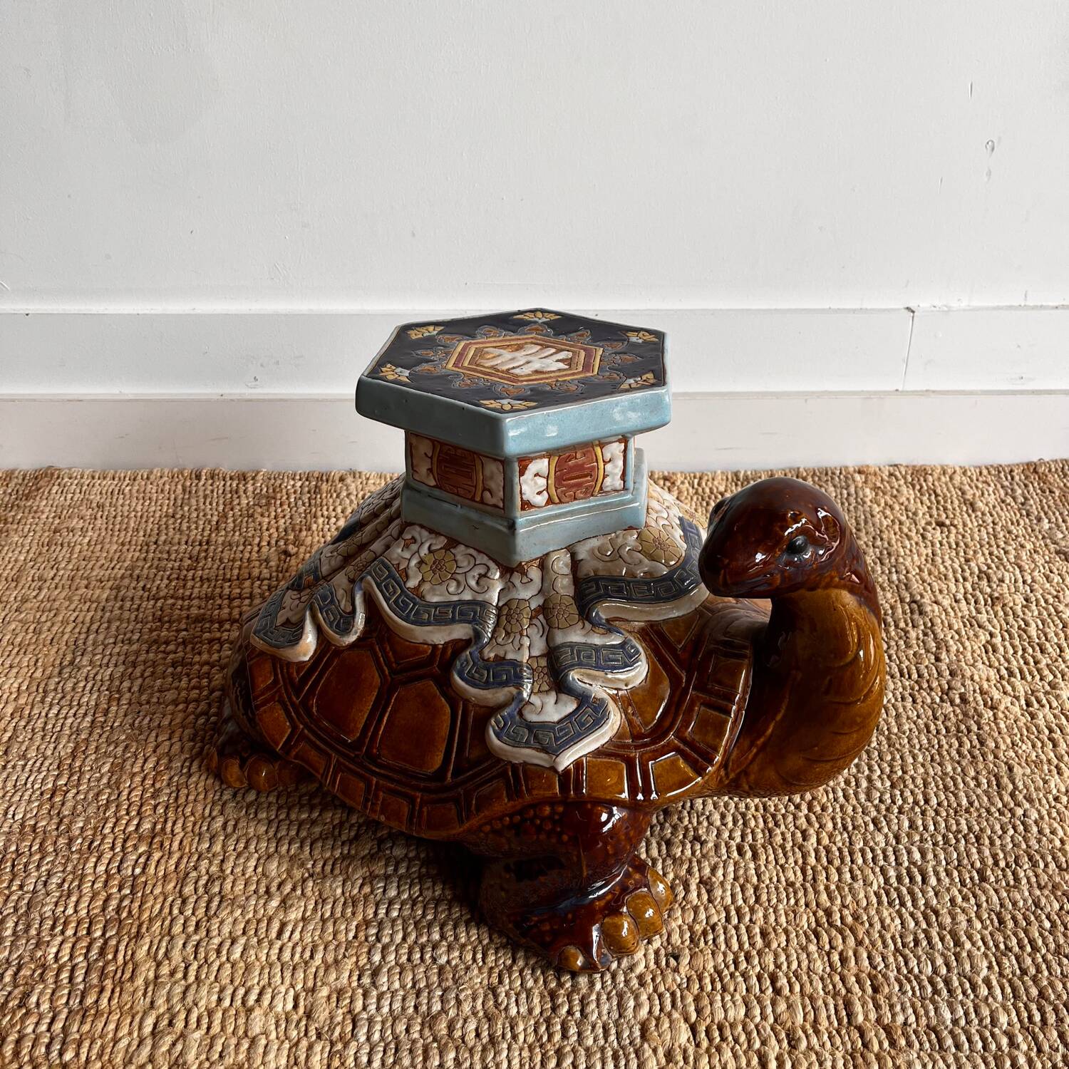 Ceramic plant stand porte plante Turtle