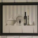 Oil painting still life The Glass of Wine by Nicolas Watine 1980